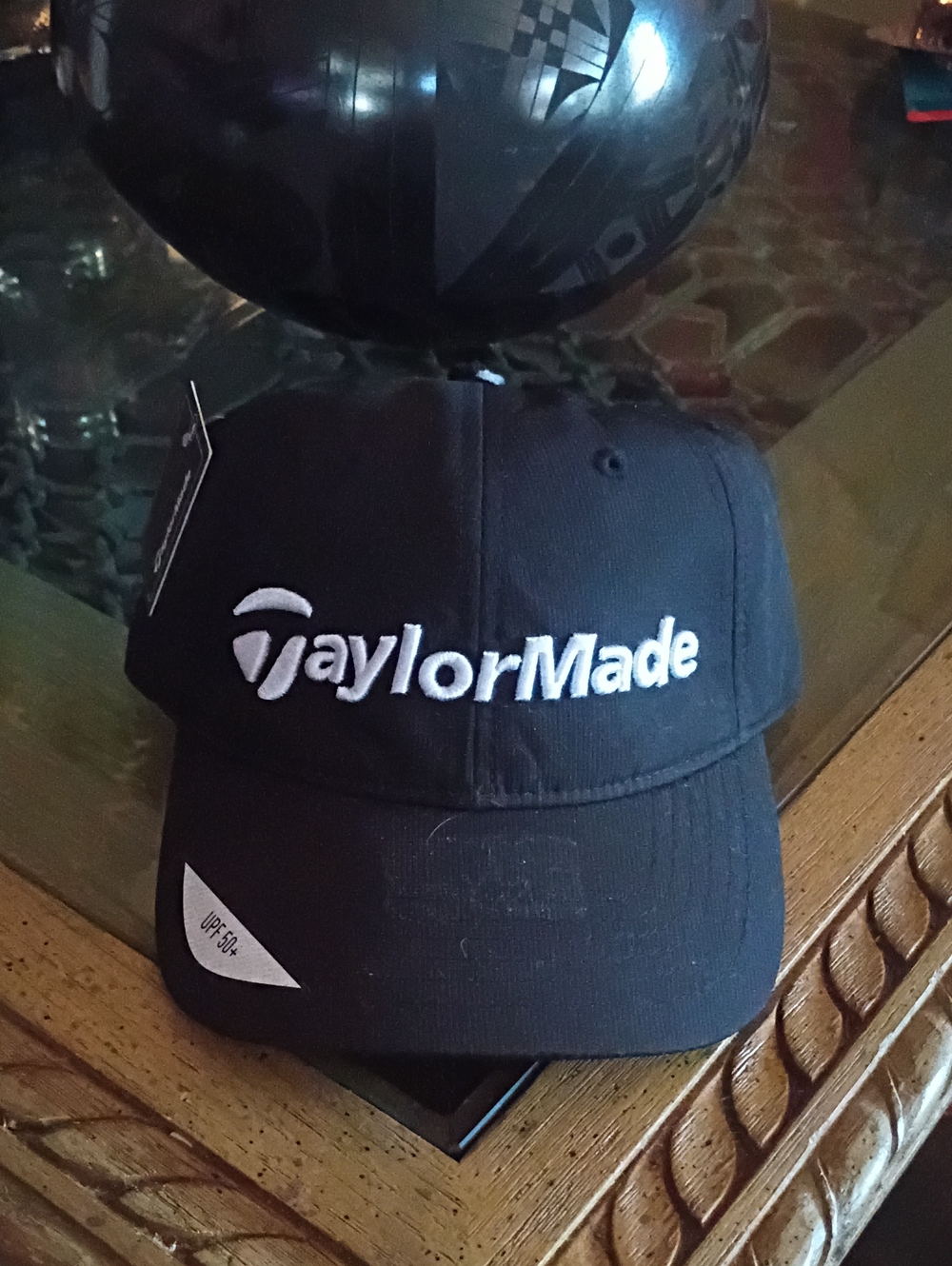TaylorMade Black Hat with White Embroidered Logo